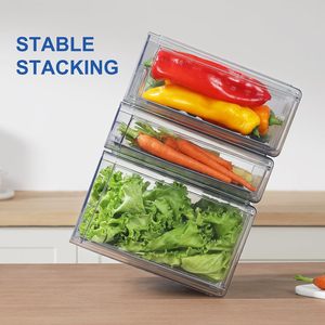 PET Factory Custom Logo Fridge Vegetable Food <b>Storage</b> Container <b>Box</b> 14pcs Set Household Fruit Food <b>Storage</b> <b>Box</b> - Product Image 4