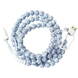 Cavo di ricarica rapida USB Type-C con perline a tema calcio, per tifosi di calcio di 48 squadre nazionali, accessori da calcio, modello 2026 - Product Image 3