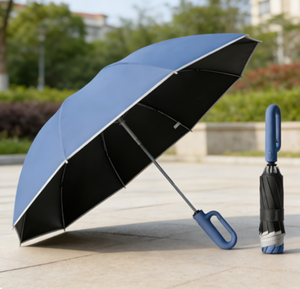 Paraguas Plegable de Lujo para Viajes, con Mango Recubierto, para Hombre - Product Image 1