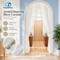 Voilages blancs à bordure perlée, petite série, doux et aériens, sur mesure pour portes cintrées modernes, décoration intérieure
