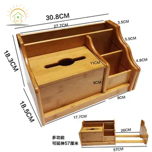 Boîte à mouchoirs couleur personnalisable 2023 boîtes de rangement en bois bambou boîte à mouchoirs luxe