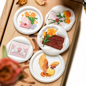 Búho Rosa lirio flor <span class=keywords><strong>correo</strong></span> sellado sello de cera sello cabeza sellado cera fuego pintura sobre sello para estudiante regalo de graduación - Product Image 3