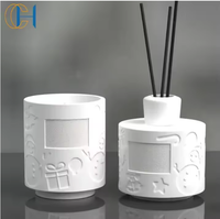 C & H Diffuseur de roseaux en bouteille personnalisé de 150ml Diffuseur de roseaux en céramique véritable pour aromathérapie Ensemble cadeau pour femme