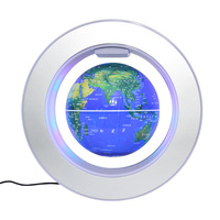 Globe terrestre magnétique lévitant avec lumière LED colorée, carte du monde flottante, décoration de bureau, cadeau, globe de lévitation