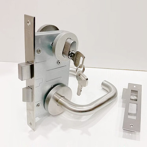 Moderno Rock universale in acciaio inox a prova <span class=keywords><strong>di</strong></span> fuoco serratura a cilindro maniglia Set completo chiave sblocco per Hotel <span class=keywords><strong>di</strong></span> sicurezza antincendio <span class=keywords><strong>passaggio</strong></span> - Product Image 4