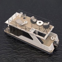 Maison flottante préfabriquée, bateau-maison, mini-maison, bateau de fête, petite maison aquatique, hôtel flottant sur le lac ou la rivière