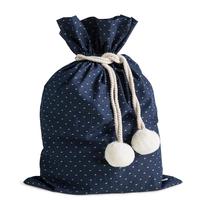 Sac en toile de bonbon avec cordon de serrage en coton le plus vendu Sac de Père Noël imprimé pour la vente en gros Cadeau de Noël parfait en stock