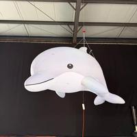 Modèle de dauphin gonflable géant, grand animal marin gonflable suspendu pour la décoration d'événements sur le thème de l'océan ou d'un aquarium