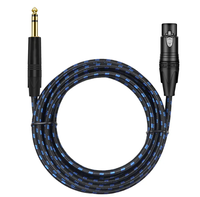 Câble TRS XLR 6.3 plaqué or, gaine en PVC, coque en aluminium, Jack stéréo 6.35mm 1/4 pouce, XLR femelle, amplificateur, lecteur DVD, musique