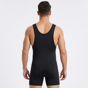Combinaison de lutte pour homme, une pièce, ajustée, 100% polyester extensible, séchage rapide, vêtements de sport légers pour l'entraînement MMA, musculation - Product Image 2
