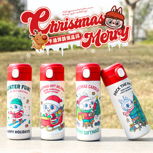 Christmas Cartoon Insulated Water <b>Bottle</b> 304 Stainless Steel Vacuum Cup Portable Outdoor Student Drinking Cup - Product Image 1