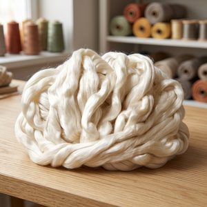 Fibras de Seda Tussah Reciclada Hechas a Mano Ecológicas, 100% Fibra de Seda Blanqueada, Marca Conifer para Hilos de Seda Personalizados - Product Image 2