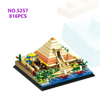 Wange 5257 Bloques de Construcción Creativos Personalizados, Modelo de las Pirámides de Giza, Rompecabezas Unisex para Niños, Juego de Bloques de Construcción de Plástico, Juguete Coleccionable