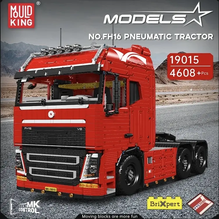 Mould King 19015 Fernbedienung Nr. FH16 PNEUMATISCHER TRAKTOR Bauklötze Spielzeug Modelle Bauspielzeug für Kinder