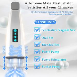Dispositivo de Masturbación Masculina 3 en <span class=keywords><strong>1</strong></span> con Estimulación del Pene, Placer Sexual, Modos Ajustables, Succión, Calentamiento y Empuje Automático - Product Image 5