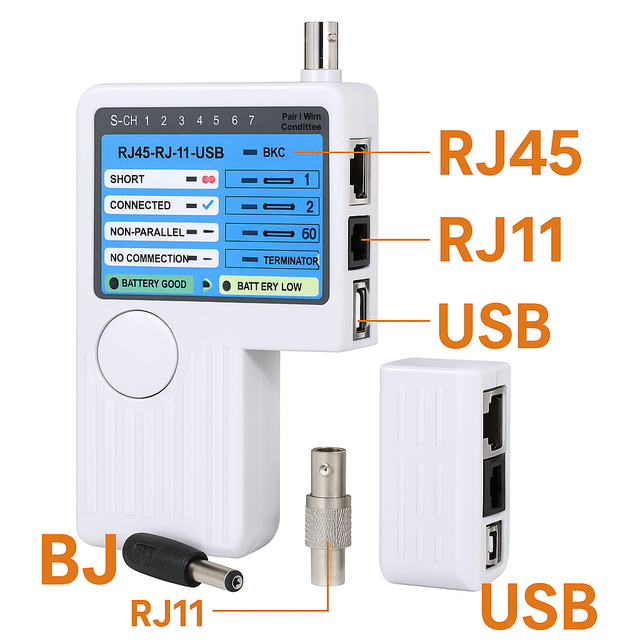 Multi-function Network Cable Tester RJ45 RJ11 USB BNC Wire Tracker