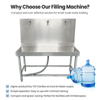 Machine de remplissage manuelle de bouteilles d'eau en plastique à trois robinets pour 3 et 5 gallons