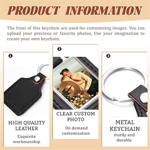 Llavero Promocional de Cuero PU y Metal, Pequeño Regalo Personalizado para Auto, Mini Llavero con Logotipo - Product Image 2