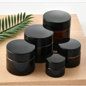 Luxury 10g 15g 20g 30g 50g 60g 100g Amber Eye Face Cream Jar Cosmetic Glass Jars with Gold Lid - Product Image 4