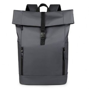 Fashionable Waterproof Oxford <b>Roll</b> Top Student <b>Backpack</b> Durable Flip Business Travel Laptop <b>Backpack</b> for Men - Product Image 5