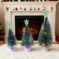Mini sapin de Noël LED lumineux, ornement de table, décoration festive en forme d'aiguilles de pin pour la maison, les fêtes et le bureau