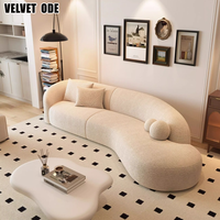 Großhandel Konvertierbares Getuftetes Luxus-Samtsofa-Set Mondförmiges Modernes Ecksofa Komfortables Design