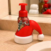 Distributeur de savon en forme de chapeau de Noël, couvercle décoratif, ornement de bureau, cadeau festif de Noël pour la décoration de la maison, de la salle de bain ou de la table