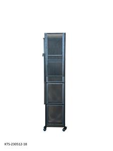 Black 5-Layer Carbon Steel Rolling Shelf With Wire <b>Mesh</b> Adjustable Multi-Level Storage Rack With Wheels - Product Image 3