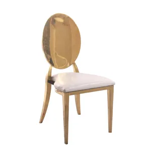 婚礼用白色和金色椅子现代高背婚礼钢天鹅绒椅子