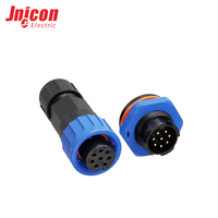 Connecteur industriel étanche M16 8 broches, prise femelle et fiche mâle, contacts plaqués or, IP67, assemblé par vis