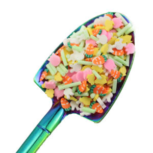 500G Pâques <span class=keywords><strong>poussin</strong></span> lapin carotte tulipe tranches polymère argile arrose tranches poussins jaunes pour Slime artisanat résine ongles charges - Product Image 2