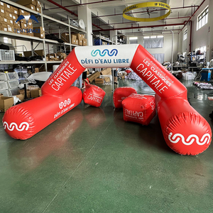Arco de entrada de aire inflado de línea de meta y salida de deportes de carrera de marca <span class=keywords><strong>con</strong></span> logotipo para publicidad arco inflable portátil personalizado - Product Image 4