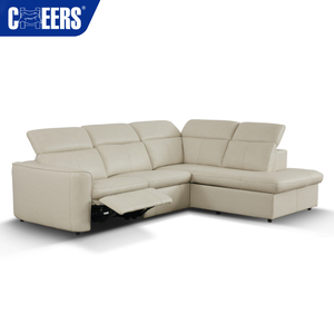 MANWAH CHEERS - Conjunto de Sofá Seccional Reclinable Eléctrico Moderno de Cuero Genuino para Sala de Estar, <span class=keywords><strong>4</strong></span> Plazas con Chaise Longue con Espacio de Almacenamiento - Product Image 4