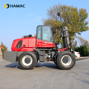 รถยกออฟโรด HAMAC 5 ตัน 4x4 สำหรับใช้งานกลางแจ้งบนพื้นผิวทางเรียบ เครื่องยนต์ดีเซล ระบบไฮดรอลิก พร้อมตัวเลื่อนด้านข้าง เสากระโดงสองท่อน ควบคุมการทำงานแบบนั่งขับ ระบบลม - Product Image 6