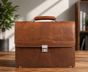 Sac pour ordinateur portable en cuir de vachette pleine fleur de haute qualité, unisexe, multi-compartiments, mallette de bureau - Product Image 1