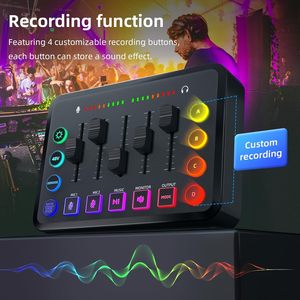 Syong chơi game voiceovers sống XLR 48V Card âm thanh live streaming âm thanh mixer cho phòng thu karaoke hát phát sóng trang bị - Product Image 4