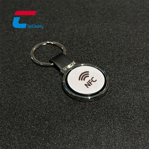 Programable RFID Epoxy Keyfob QR Code Logo Impresión NFC Metal Llaveros Personalizado - Product Image 1