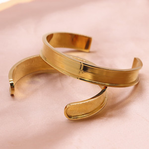 Bracciali Scanalati Personalizzati alla Moda all'Ingrosso per Donna con Anello Aperto Fai-da-Te in Acciaio Inossidabile Anticato - Product Image 2