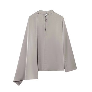 SHENZHU 2026 Nueva Camisa <span class=keywords><strong>de</strong></span> Satén con Cuello Alto y Manga Larga para Mujer, Elegante y a la <span class=keywords><strong>Moda</strong></span>, con Pliegues y Estilo Chal, 1305167 - Product Image 3
