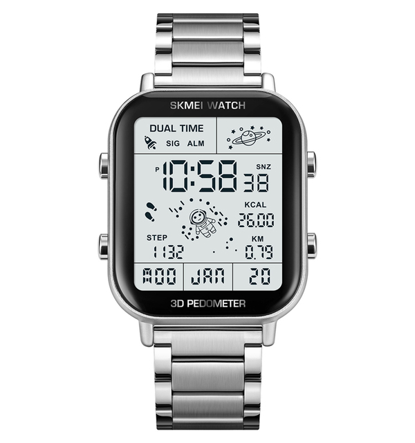 SKMEI 1888 Casual Square Sports Watch Fashion Vintage LED Wristwatch Luminous Smart Business Sports Watch Electronic