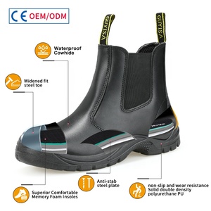 GUYISA Stivale da Lavoro Antinfortunistico Professionale <span class=keywords><strong>in</strong></span> Morbida Pelle Bovina a Doppio Strato con Puntale <span class=keywords><strong>in</strong></span> Acciaio Nero S1P SR Antistatico - Product Image 4