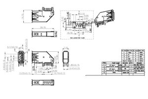 Prise USB 3.0 Type-A femelle à angle droit, montage latéral horizontal, type SMT, conception sans bride pour applications de charge - Product Image 5