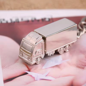 Chất lượng cao 3D bán Trailer Xe tải mô hình Keychain, cao Đánh Bóng Mặt dây chuyền, xe Keychain, lái xe của xe, xe tải kim loại móc chìa khóa - Product Image 5