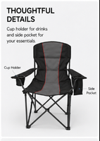 Chaise pliante avec accoudoirs personnalisables, extra large et large, chaise de camping d'extérieur, pêche, pique-nique, croquis, chaise portable