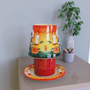 Diseño Personalizado Atmósfera Festiva Mexicana <span class=keywords><strong>Dia</strong></span> <span class=keywords><strong>De</strong></span> <span class=keywords><strong>Muertos</strong></span> Día <span class=keywords><strong>De</strong></span> Los <span class=keywords><strong>Muertos</strong></span> Vela <span class=keywords><strong>De</strong></span> Cerámica <span class=keywords><strong>De</strong></span> <span class=keywords><strong>Alta</strong></span> Calidad Tarro Lámpara Sombra Y Juego <span class=keywords><strong>De</strong></span> Platos - Product Image 6