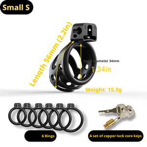 กรงครอบอวัยวะเพศชายทำจากเรซิ่น พร้อมห่วงรัดอวัยวะเพศ <span class=keywords><strong>6</strong></span> วง สำหรับผู้ชาย - Product Image 6