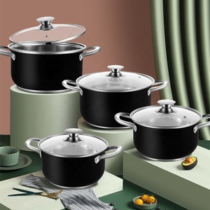 Ensemble de casseroles multifonctions Allnice durables, 8 pièces, en acier inoxydable 5 couches, pour cuisinière à induction - Product Image 1