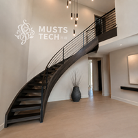Fabricant professionnel d'intérieurs de villas de luxe modernes, conception personnalisée, escalier courbé