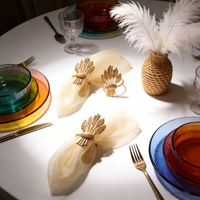 Anneau de serviette créatif transfrontalier Europe États-Unis, motif récolte d'automne blé, en alliage de zinc, pour hôtel, restaurant occidental, table de banquet