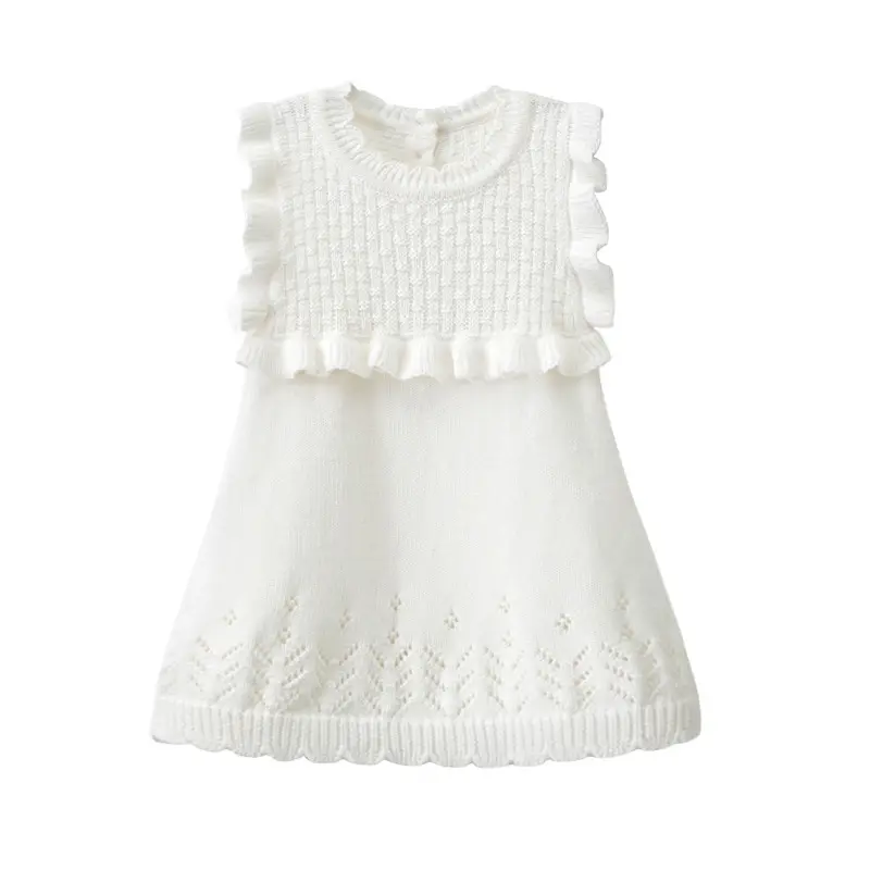 Manufacturer Custom Print Design Winter Cartoon Knitted Cotton Kids Dress For Boy Girl